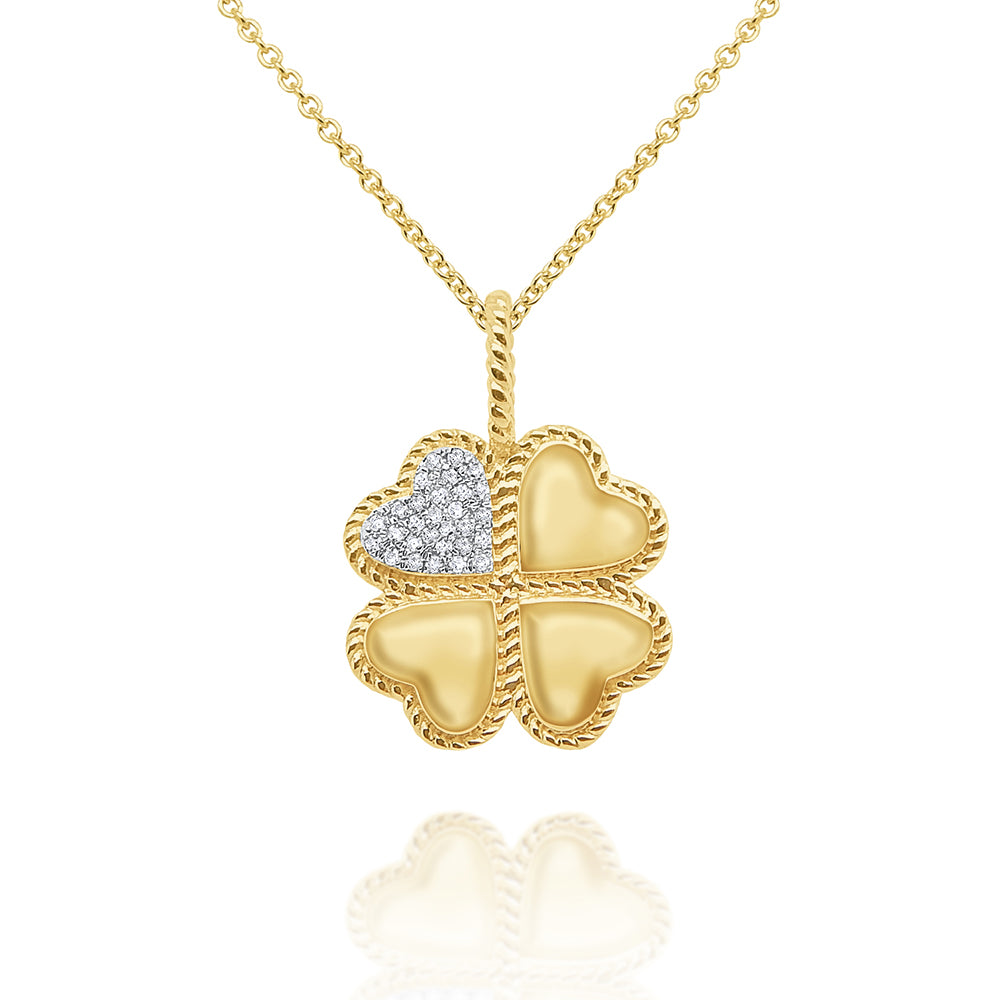 LUCKY CLOVER NECKLACE Gold Clover Necklace Clover Charm 
